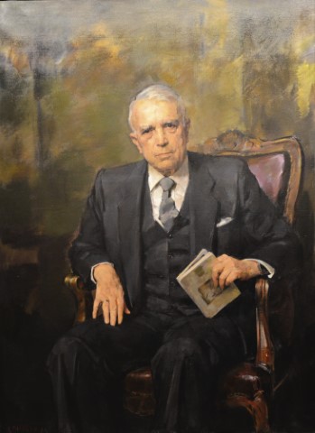 Manuel García-Pelayo y Alonso, 1983.&nbsp; [Pintura, retrato. Lienzo] - Ricardo Macarrón Jaime (1926-2004)