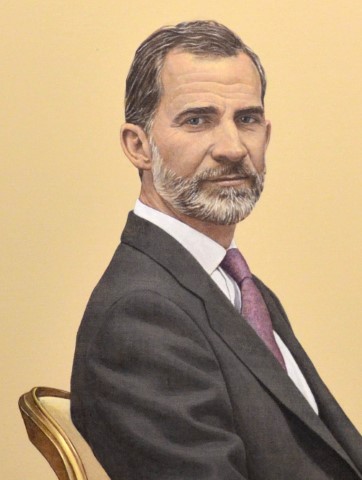 Felipe VI, (Detalle) 2015 [Retrato. Lienzo] - Hernán Cortés Moreno (1953-)